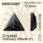 施华洛世奇 Cosmic Delta 平底石 (2720) 12.5mm - Crystal (Ordinary Effects) With Platinum Foiling