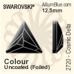 スワロフスキー Cosmic Delta フラットバック ラインストーン (2720) 12.5mm - カラー（コーティングなし） プラチナフォイル