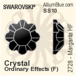スワロフスキー Margarita ラインストーン ホットフィックス (2728) SS10 - クリスタル エフェクト 裏面アルミニウムフォイル