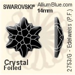 施华洛世奇 Edelweiss (局部磨砂) 平底石 (2753/G) 14mm - 透明白色 白金水银底