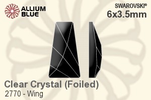 Swarovski Wing Flat Back No-Hotfix (2770) 6x3.5mm - Clear Crystal With Platinum Foiling - Haga Click en la Imagen para Cerrar