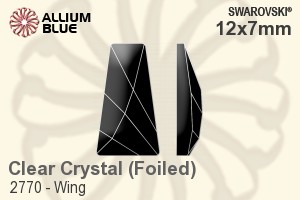 Swarovski Wing Flat Back No-Hotfix (2770) 12x7mm - Clear Crystal With Platinum Foiling - Click Image to Close