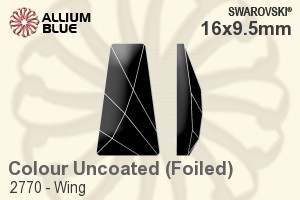 Swarovski Wing Flat Back No-Hotfix (2770) 16x9.5mm - Colour (Uncoated) With Platinum Foiling - Click Image to Close