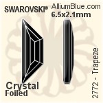 施華洛世奇 Trapeze 平底石 (2772) 6.5x2.1mm - 透明白色 白金水銀底
