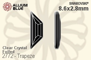 Swarovski Trapeze Flat Back No-Hotfix (2772) 8.6x2.8mm - Clear Crystal With Platinum Foiling - Haga Click en la Imagen para Cerrar