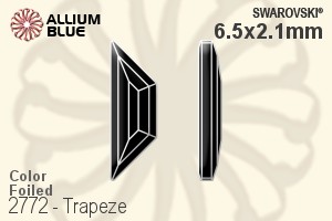 スワロフスキー Trapeze ラインストーン (2772) 6.5x2.1mm - カラー 裏面プラチナフォイル - ウインドウを閉じる