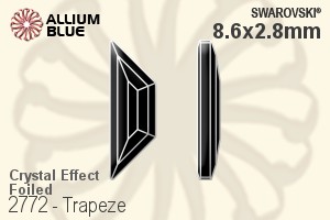 Swarovski Trapeze Flat Back No-Hotfix (2772) 8.6x2.8mm - Crystal Effect With Platinum Foiling - Haga Click en la Imagen para Cerrar