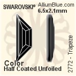 Swarovski Trapeze Flat Back No-Hotfix (2772) 6.5x2.1mm - Color (Half Coated) Unfoiled