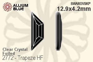 Swarovski Trapeze Flat Back Hotfix (2772) 12.9x4.2mm - Clear Crystal With Aluminum Foiling - Click Image to Close