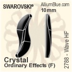 施華洛世奇 海浪 熨底平底石 (2788) 10mm - 白色（半塗層） 鋁質水銀底