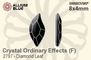 Swarovski Diamond Leaf Flat Back No-Hotfix (2797) 8x4mm - Crystal Effect With Platinum Foiling
