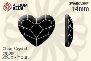 Swarovski Heart Flat Back No-Hotfix (2808) 14mm - Clear Crystal With Platinum Foiling - Click Image to Close