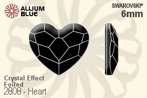 Swarovski Heart Flat Back No-Hotfix (2808) 6mm - Crystal Effect With Platinum Foiling - Haga Click en la Imagen para Cerrar