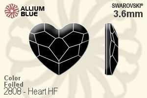 Swarovski Heart Flat Back Hotfix (2808) 3.6mm - Color With Aluminum Foiling - Haga Click en la Imagen para Cerrar