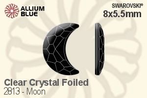 施華洛世奇 Moon 平底石 (2813) 8x5.5mm - 透明白色 白金水銀底 - 關閉視窗 >> 可點擊圖片