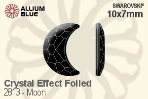 施华洛世奇 Moon 平底石 (2813) 10x7mm - 白色（半涂层） 白金水银底