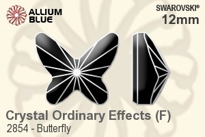 Swarovski Butterfly Flat Back No-Hotfix (2854) 12mm - Crystal Effect With Platinum Foiling - Click Image to Close