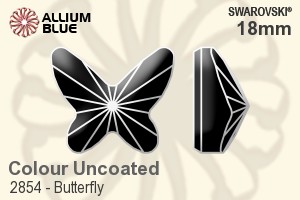 スワロフスキー Butterfly フラットバック ラインストーン (2854) 18mm - カラー（コーティングなし） 裏面にホイル無し