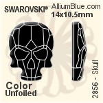 スワロフスキー Skull ラインストーン (2856) 14x10.5mm - カラー 裏面にホイル無し