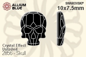 施华洛世奇 Skull 平底石 (2856) 10x7.5mm - 白色（半涂层） 无水银底 - 关闭视窗 >> 可点击图片