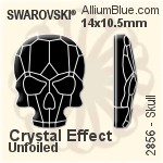 施华洛世奇 Skull 平底石 (2856) 14x10.5mm - 白色（半涂层） 无水银底