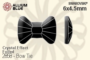 Swarovski Bow Tie Flat Back No-Hotfix (2858) 6x4.5mm - Crystal Effect With Platinum Foiling