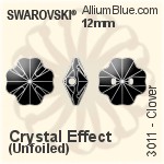 Swarovski Clover Button (3011) 12mm - Crystal Effect Unfoiled