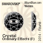 スワロフスキー Round ボタン (3014) 16mm - クリスタル （オーディナリー　エフェクト） アルミニウムフォイル