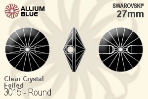 Swarovski Round Button (3015) 27mm - Clear Crystal With Platinum Foiling - Click Image to Close