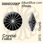 Swarovski Round Button (3015) 27mm - Clear Crystal With Platinum Foiling