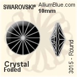 スワロフスキー Round ボタン (3015) 10mm - クリスタル アルミニウムフォイル