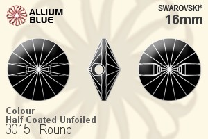 Swarovski Round Button (3015) 16mm - Colour (Half Coated) Unfoiled - 關閉視窗 >> 可點擊圖片