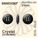 施華洛世奇 衛星 鈕扣 (3018) 23mm - 透明白色 無水銀底