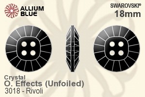 Swarovski Rivoli Button (3018) 18mm - Crystal Effect Unfoiled - Haga Click en la Imagen para Cerrar