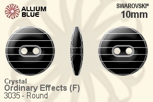 スワロフスキー Round ボタン (3035) 10mm - クリスタル （オーディナリー　エフェクト） アルミニウムフォイル