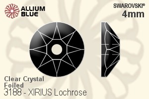 Swarovski XIRIUS Lochrose Sew-on Stone (3188) 4mm - Clear Crystal With Platinum Foiling - Click Image to Close