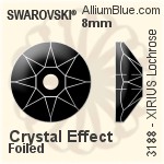 Swarovski XIRIUS Lochrose Sew-on Stone (3188) 8mm - Crystal Effect With Platinum Foiling