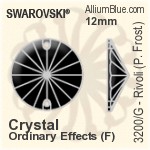 スワロフスキー リボリ (Partly Frosted) ソーオンストーン (3200/G) 12mm - クリスタル エフェクト 裏面プラチナフォイル