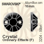 Swarovski Xilion Sew-on Stone (3204) 10mm - Crystal Effect With Platinum Foiling