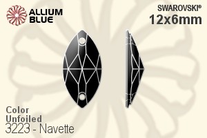 Swarovski Navette Sew-on Stone (3223) 12x6mm - Color Unfoiled - Click Image to Close