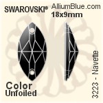 施華洛世奇 馬眼形 手縫石 (3223) 18x9mm - 顏色 無水銀底