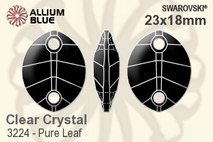 Swarovski Pure Leaf Sew-on Stone (3224) 23x18mm - Clear Crystal Unfoiled - Click Image to Close