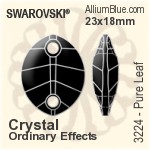 Swarovski Pure Leaf Sew-on Stone (3224) 23x18mm - Crystal Effect Unfoiled