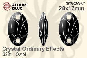 Swarovski Owlet Sew-on Stone (3231) 28x17mm - Crystal (Ordinary Effects) Unfoiled - 关闭视窗 >> 可点击图片