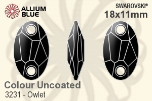 施華洛世奇 Owlet 手縫石 (3231) 18x11mm - 顏色 無水銀底 - 關閉視窗 >> 可點擊圖片