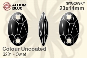 施华洛世奇 Owlet 手缝石 (3231) 23x14mm - 颜色 无水银底