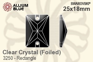 Swarovski Rectangle Sew-on Stone (3250) 25x18mm - Clear Crystal With Platinum Foiling - Haga Click en la Imagen para Cerrar