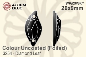 スワロフスキー Diamond Leaf ソーオンストーン (3254) 20x9mm - カラー（コーティングなし） プラチナフォイル - ウインドウを閉じる