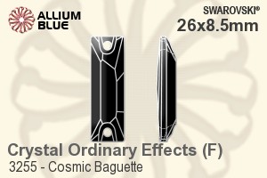 スワロフスキー Cosmic Baguette ソーオンストーン (3255) 26x8.5mm - クリスタル エフェクト 裏面プラチナフォイル