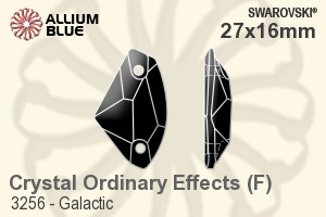 施華洛世奇 Galactic 手縫石 (3256) 27x16mm - 白色（半塗層） 白金水銀底